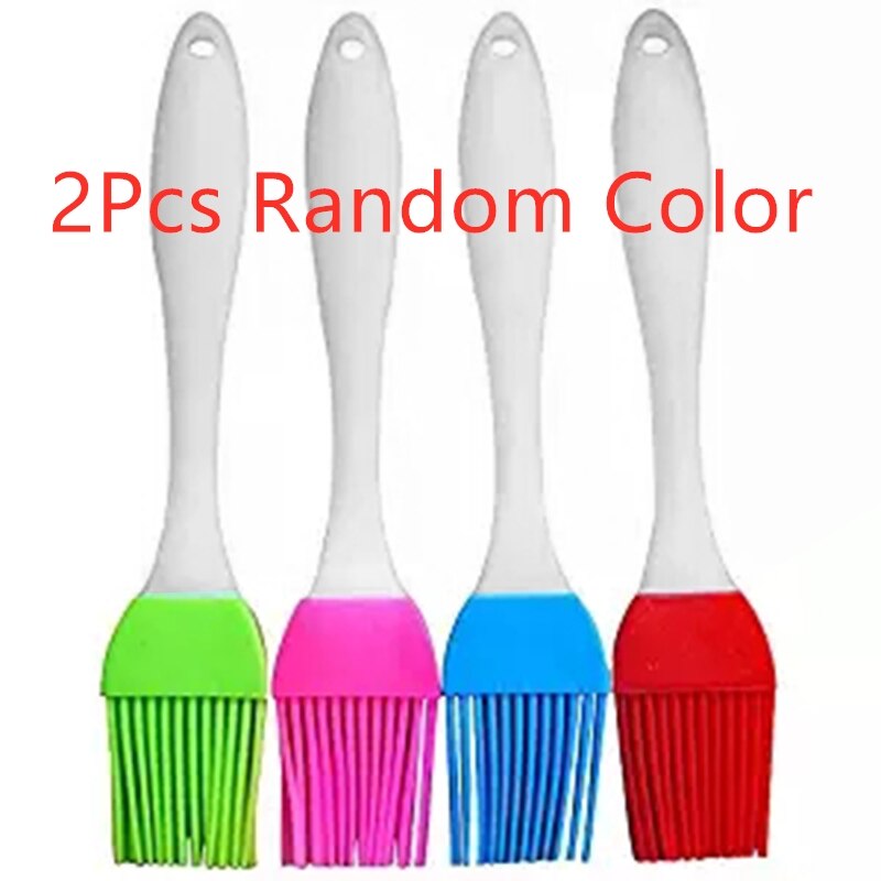Bbq Accessories 1pc Small Silicone Pastry Brush Baking BBQ Basting Brush Baking Oil Brush Clear Handle Kitchen Tools Cocina Home: 2pcs random color