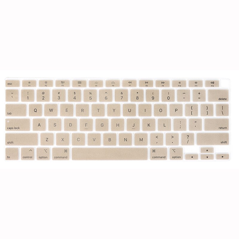 US layout Silicone keyboard protector for Macbook Air 13 A2179 A2337 keyboard cover: Gold