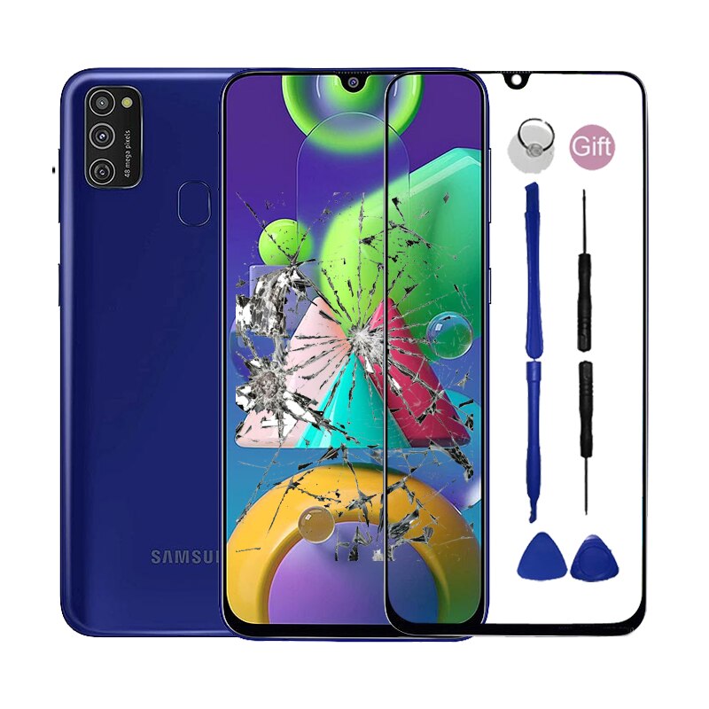 Voor Samsung Galaxy M21 M21S Voorpaneel Voor Samsung Galaxy M21 M21S M 21 M 21S Touch Screen Outer glas Niet Lcd Display Sensor: M21