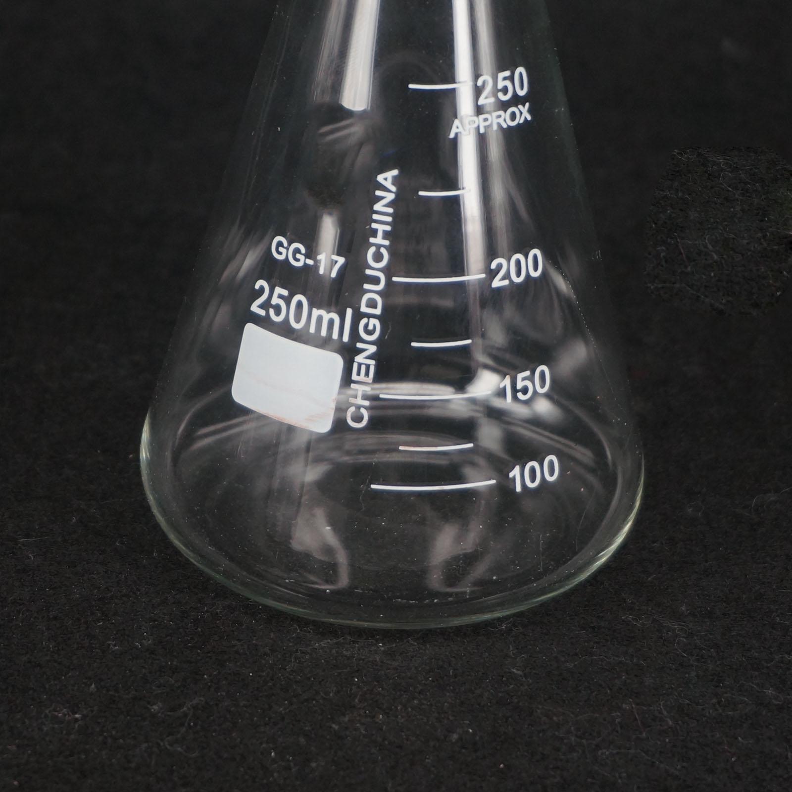Glass 250ml Conical Erlenmeyer Narrow Mouth Screw Cap Flask Lab Glassware