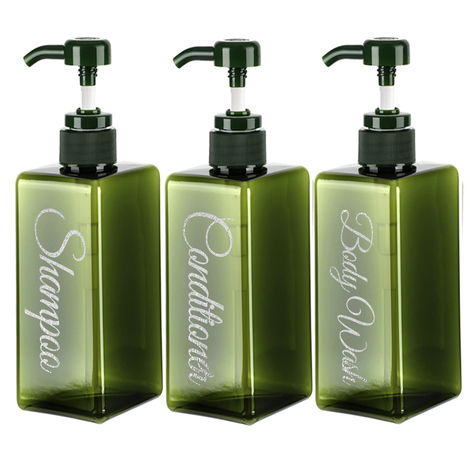 Etiquetas impermeables para champú, dispensador de jabón, pegatina para botella, ducha, Baño