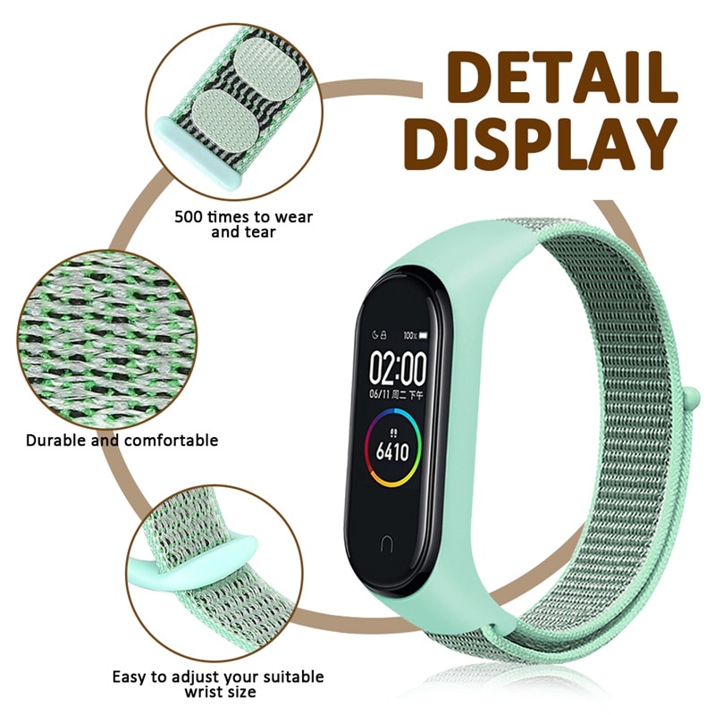 Correa de nailon para Xiaomi Mi band 5, repuesto de pulsera transpirable Xiomi Mi5 NFC, correa para Xiaomi Mi band 5