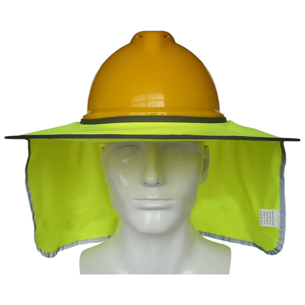 Sombrilla fluorescente para construcción al aire libre, sombrero duro de seguridad, protección para el cuello, cascos de protección: Yellow reflective