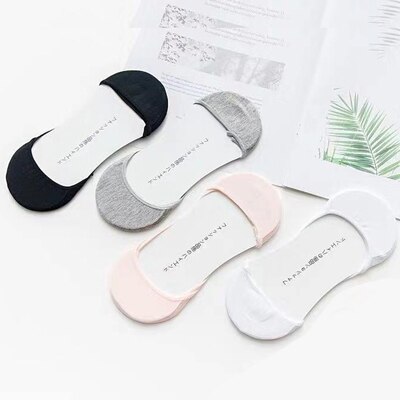 3/4/5 Paar Onzichtbare Boot Sokken Voor Zomer Anti Slip Siliconen No Show Sokken Voor Vrouwen Hoge hak Schoen Liner Sokken Chausette Femme: 4Pair-Style I