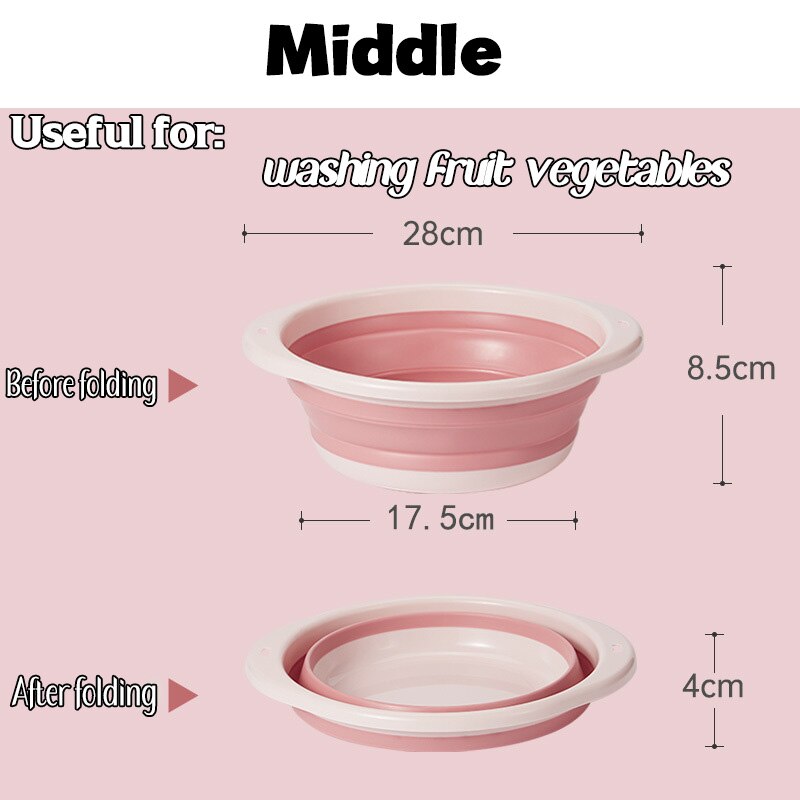 Baby Shower Protable Bath Tub Folding Baby Shower Bathtub Portable Pet Bath Tubs Safety Security Bath Accessories Storage Basket: Middle p