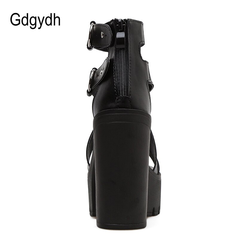 Gdgydh Solid Platform Vrouwen Sandalen Zomer Schoenen Open Teen Rome Stijl Hoge Hakken Gesp Gladiator Schoenen Vrouw
