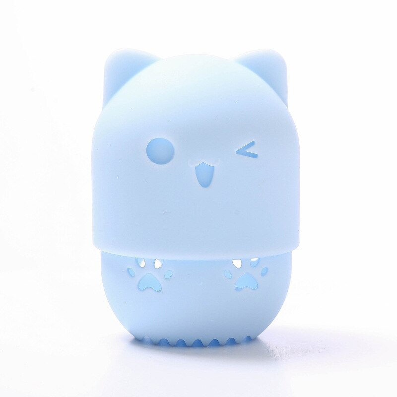 Nette Katze Puff fallen Tragbare Kosmetische Puff Halfter Stehen Klare Schwamm Puff Trocknung Lagerung Kasten Trave Gesicht Pulver kosmetische: 02