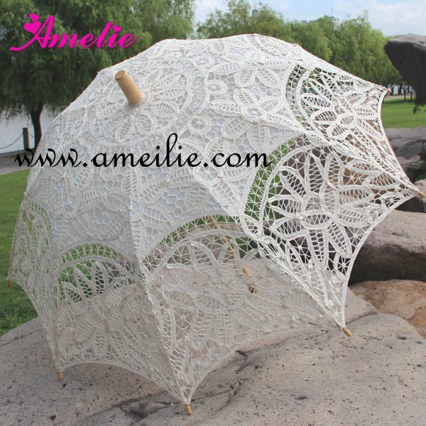 Beige Kant Parasol Bridal Paraplu,