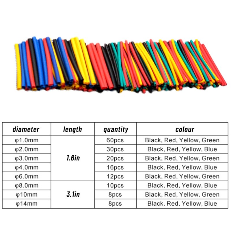 Heat Shrink Tubing 2:1 Electrical Wire Cable Wrap Assortment Kit for Wires Repairs Soldering Auto Wiring Waterproof