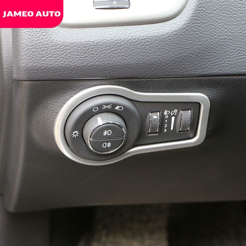 Jameo Auto 1Pc Car Interior Accessories Fit for Fiat 500X 500 X - Auto Headlight Switch Knob Cover Trim Stickers