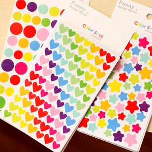 6 Stks/partij Kleurrijke Seal Papier Liefde Vijfpuntige Ster Decoratie Stickers
