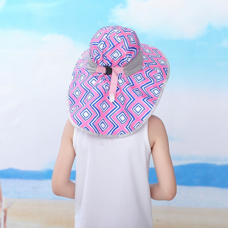 Kids UPF 50+ Bucket Sun Hat UV Sun Protection Hats Children Summer Play Hat with Neck Flap