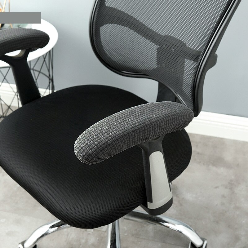 Housse de protection pour accoudoirs de chaise, extensible, anti-poussière, bras coudé, pour ordinateur de bureau: Gris clair