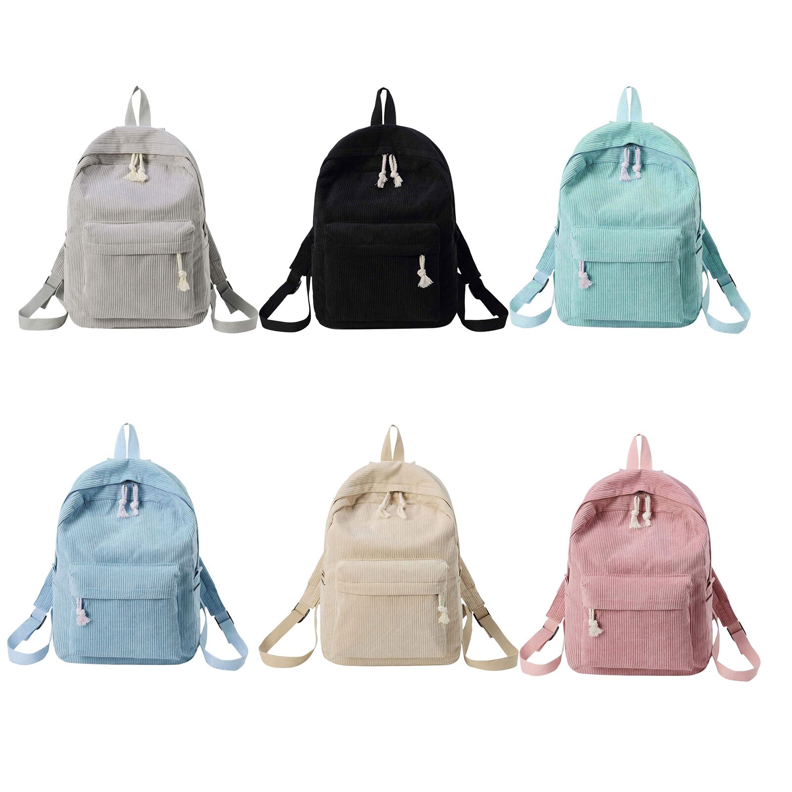 Vrouwen Casual Corduroy Rugzakken Effen Kleur Dagelijkse Leisure Winkelen Reizen Rugzakken Schooltas Voor Casual Dagelijks