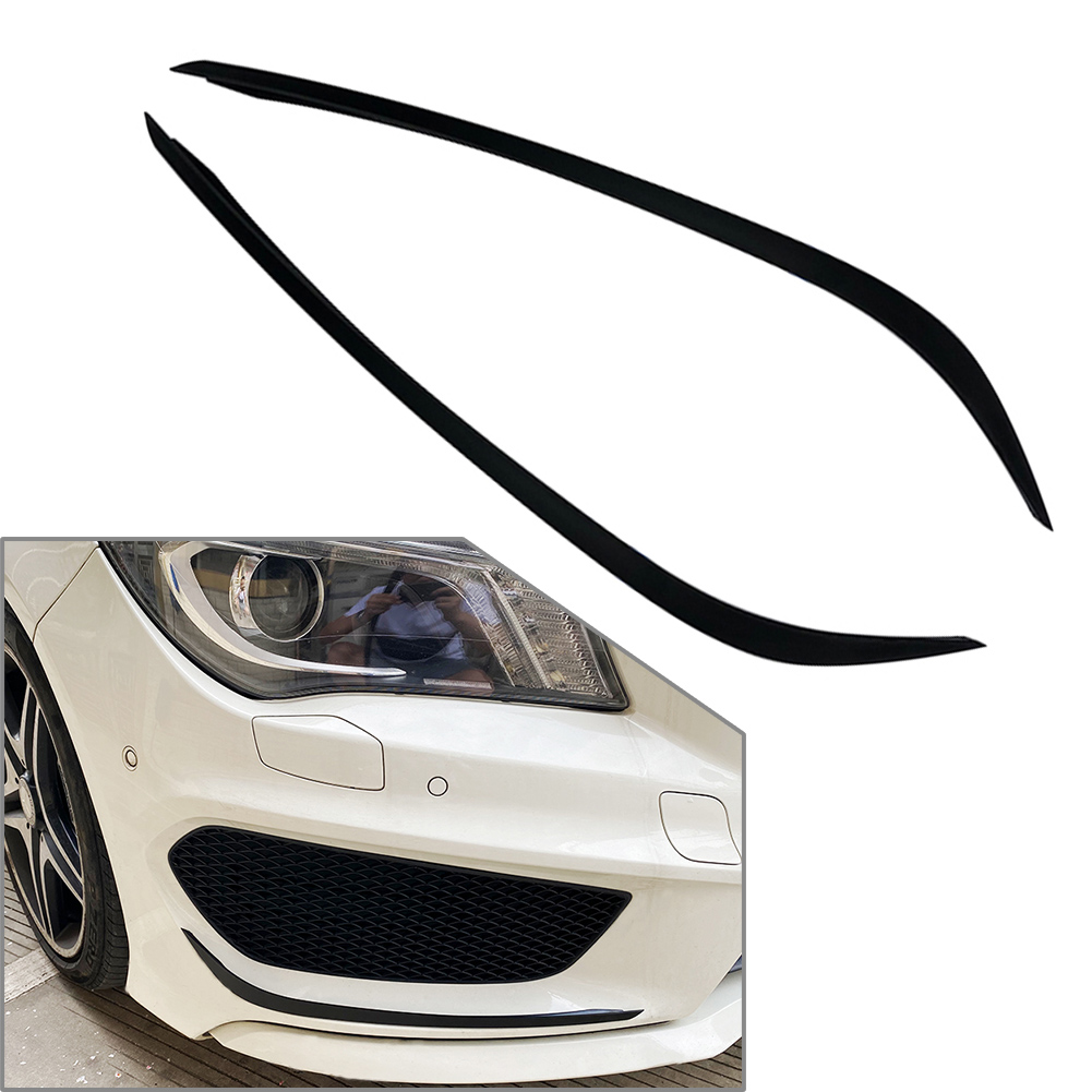 Lame de pare-choc avant de voiture, 2 pièces, noir mat, garniture de séparateur de lèvre pour Mercedes Benz C117 CLA 180 200 250 CLA45 AMG