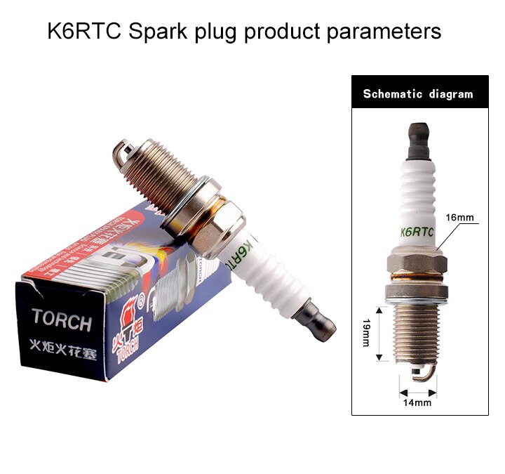 4pcs/6pcs China original spark plugs TORCH K6RTC/FR7DC+/BKR6E/K20PR-U/RC9YC/NEON/ESCORT/FIESTA/ORION/SCORPIO/Y10/FELICIA