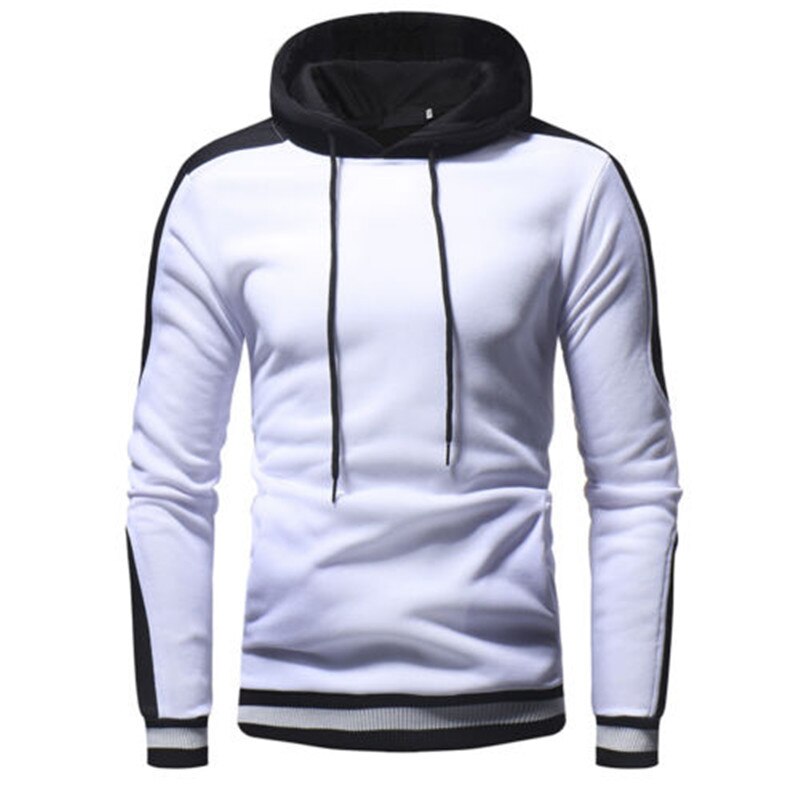 Spring Autumn Hoodies Men Pullover Solid Gray White Sportswear Sweatshirt Men's Tracksuits Hoodies Teen Clothes With Hat: XL / White