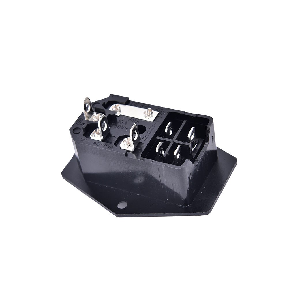 10A 250VAC 3 Pin Iec320 C14 Inlaat Connector Plug Power Socket Met Rode Lamp Tuimelschakelaar 10A Zekeringhouder Socket mannelijke Connector