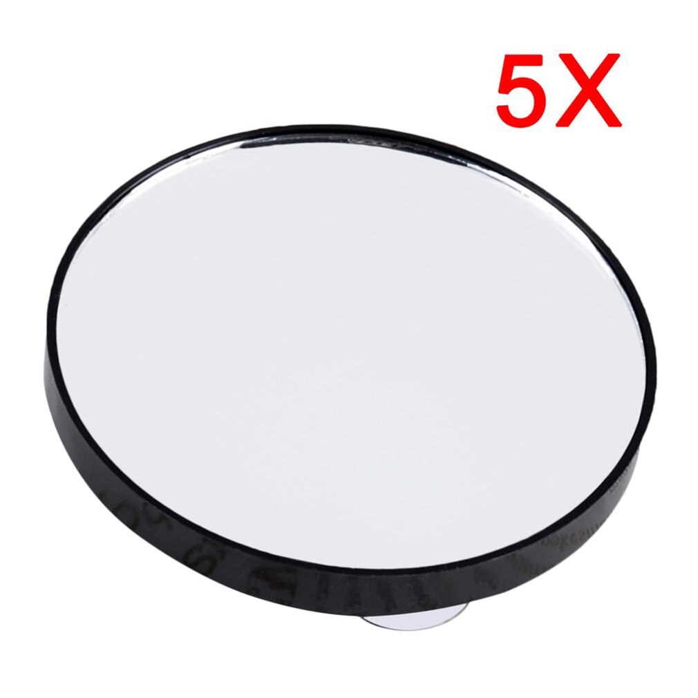 Bærbar forfængelighed mini lomme runde makeup spejle 5x 10x 15x forstørrelses spejl med to sugekopper kompakt kosmetisk spejl værktøj: 5x forstørrelse
