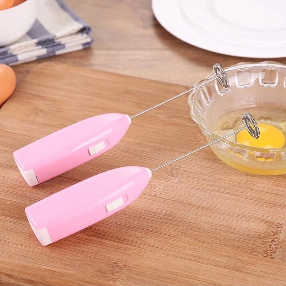 Mini Stainless Steel Electric Milk Frother Handheld Foamer Coffee Maker Egg Beater Chocolate Stirrer Portable Whisk Mixer Tool