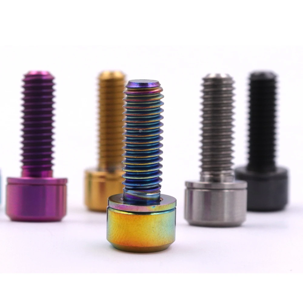 M6x18mm Mountain Road Bicycle Stem Bolt Disc Brake Screws With Concave Gasket Cycling Titanium Alloy Parts