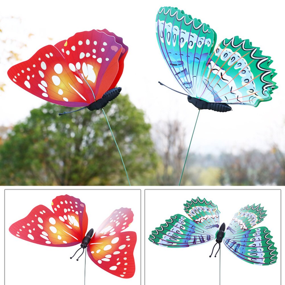 5 stücke Simulation Handwerk Hof 3D Rasen Garten Ornament Pflanze Dekor Bunte drinnen draussen Universal- DIY Hause Schmetterling Einatz