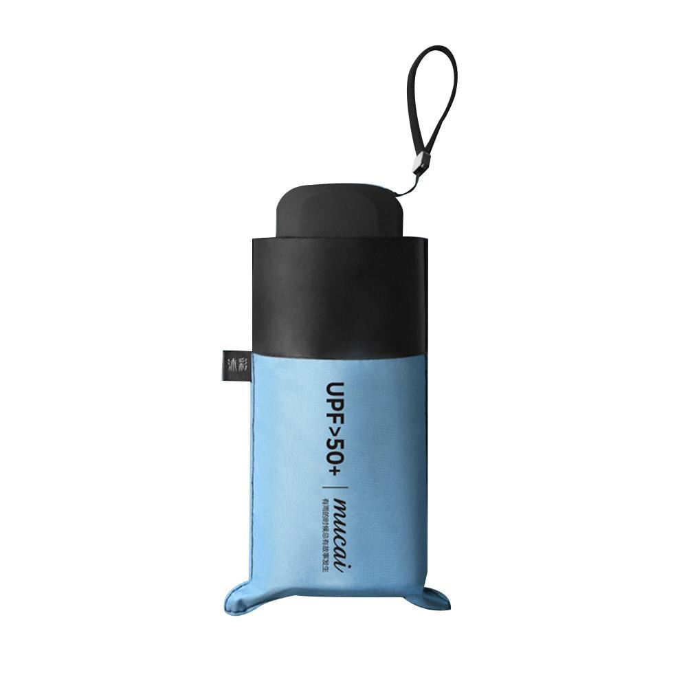 Mucai-paraguas plegable ultraligero para mujer, sombrilla impermeable a prueba de viento, protección solar UV contra la lluvia, Mini paraguas para viaje de negocios y coche: Azul