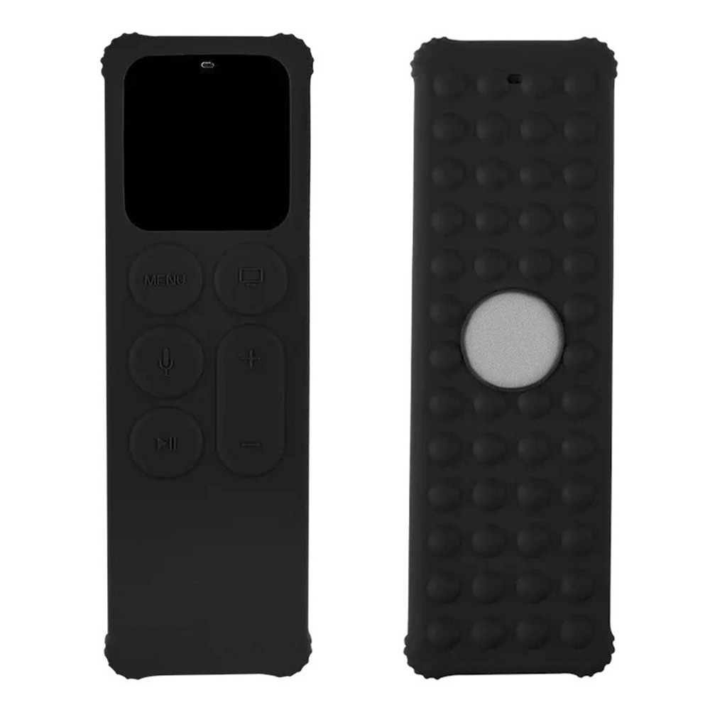 1Pc Remote Case Anti-Slip Silicone Full Cover Fit For Apple Tv 4th Generation Light Weight: Black