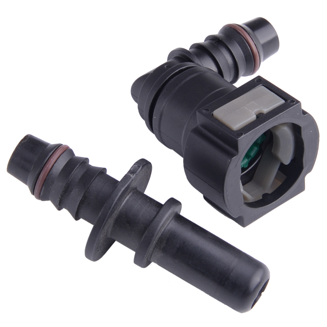 DWCX-conector macho de liberación rápida, 11,8 MM, SAE y hembra, codo de 3/8 "y 10MM, para línea de combustible de nailon, acoplador de manguera de goma