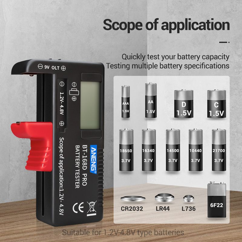 BT-168 Profi Digitale Batterie Kapazität Tester für 18650 14500 Lithum 9V 3,7 V 1,5 V AA AAA Zelle C D Batterien Tester