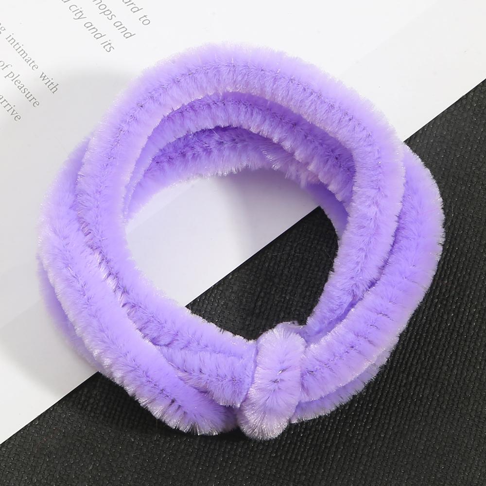 1 meter 10mm chenille stilke piberensere børn plys pædagogisk legetøj farverigt piberenser legetøj håndlavet gør-det-selv forsyninger: Lilla