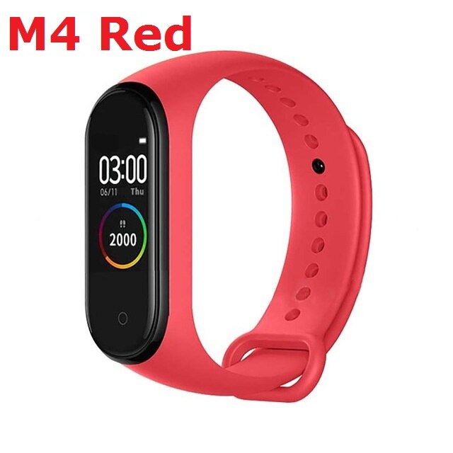 M5 M4 Smart Band Sport Fitness Armband Horloge Fitness Tracker Smartband Bloeddruk Hartslagmeter Waterdicht Polsbandje: M4 Red