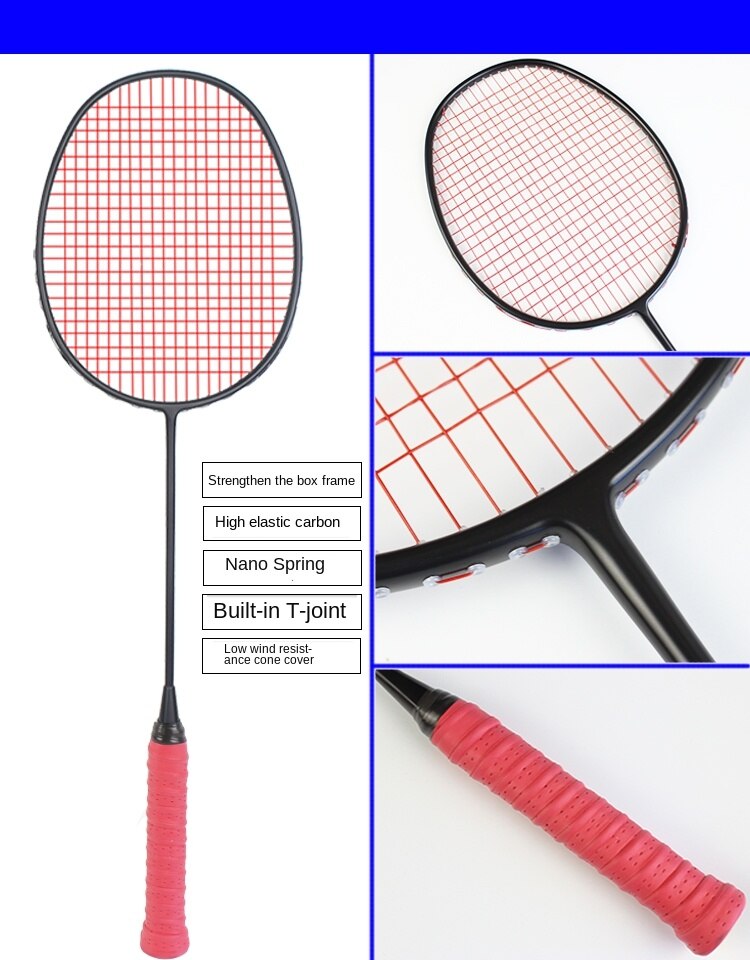 5U authentic badminton racket resistant ultra light full carbon carbon fiber badminton racket 26-28lbs badminton ra: Default Title