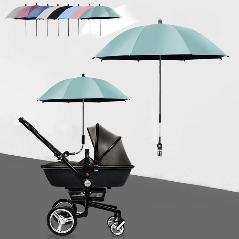 Ombrello per passeggino con protezione UV con morsetto protezione solare universale copertura per passeggino antipioggia ombrello accessori per passeggino