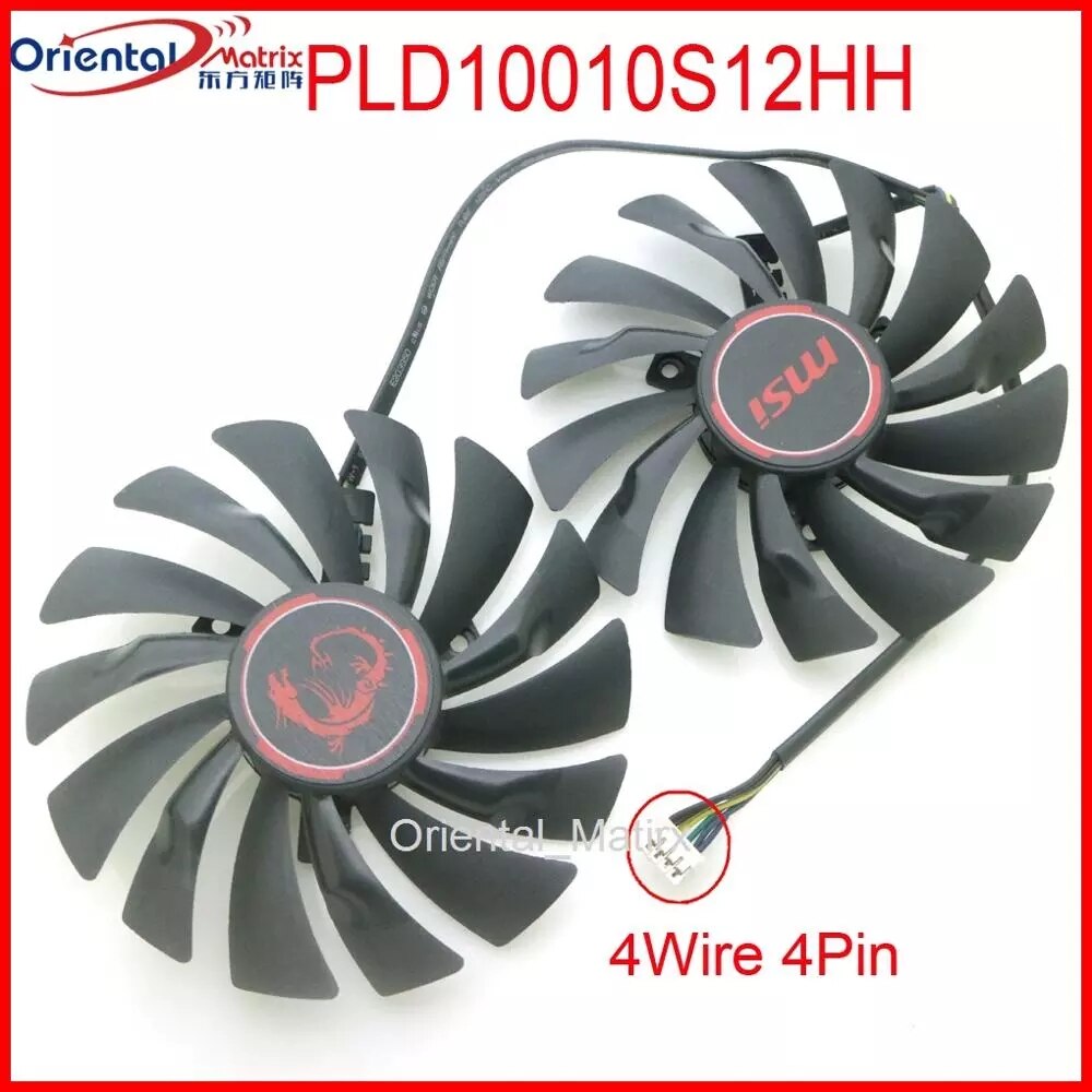 PLD10010S12HH 95mm 12V 0.40A VGA Fan For MSI GTX 950 960 970 980 980Ti GAMING 2G 4G Graphics Card Cooler Cooling Fan: 4Wire 4Pin
