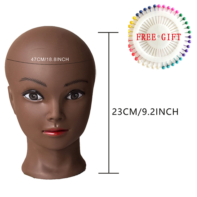 Parrucca per testa di manichino per trucco femminile per parrucche che realizzano testa di formazione per manichino per cosmetologia: Cachi