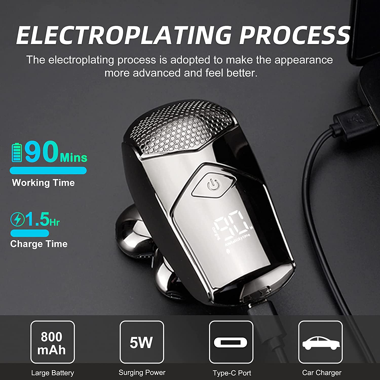rechargeable powerful beard hair electric shaver for men body trimmer facial grooming kit electric razor bald shaving machine