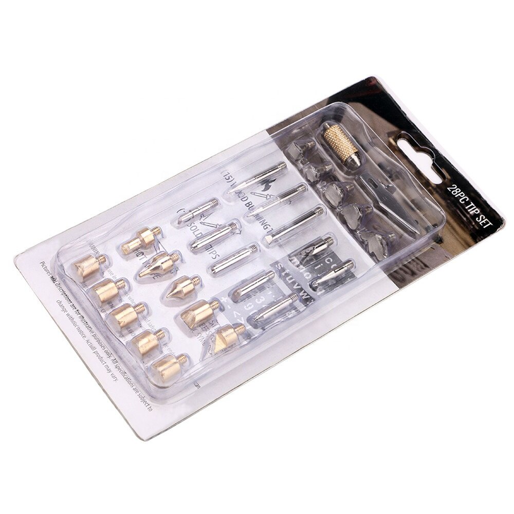 28PCS/61PCS DIY pieces of wood burning soldering iron tip wood burning tool kit engraving embossing / heat transfer gourd craft