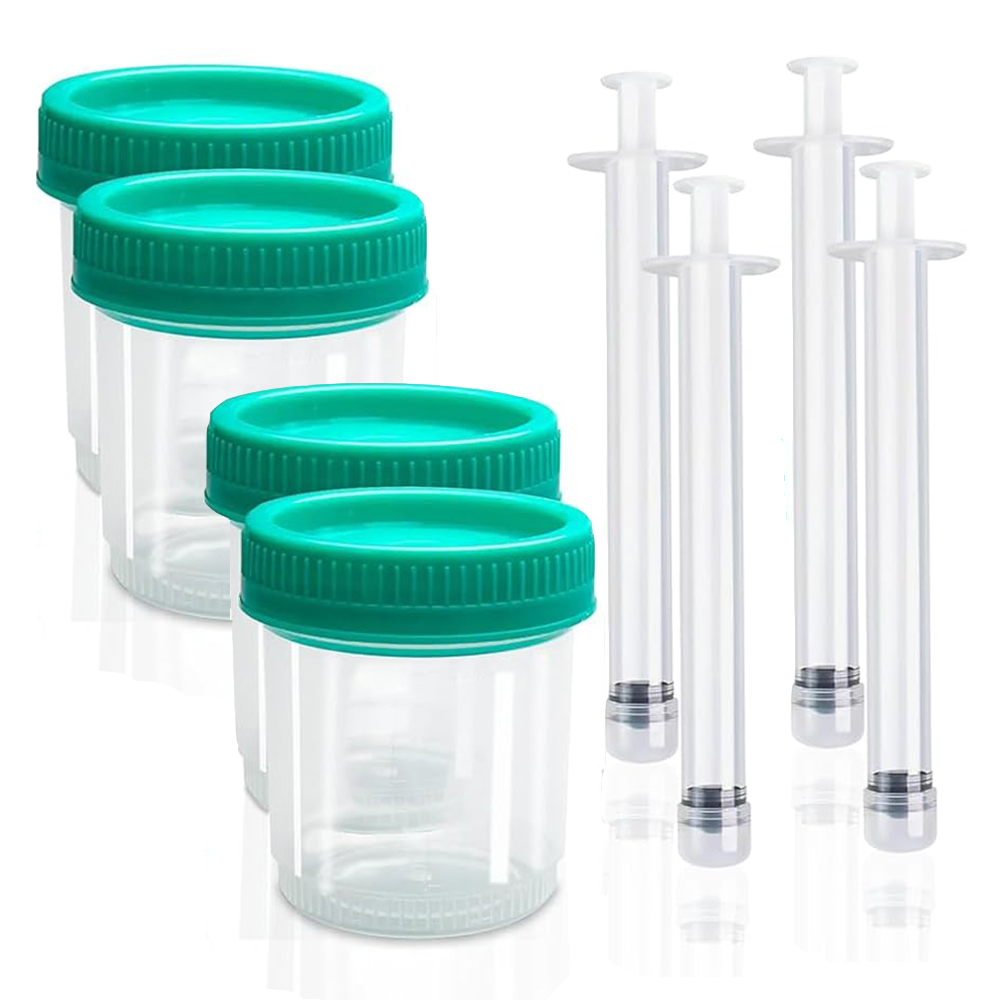 4er- sets for sterile insemination at home for natural conception, fertility support, applicators, collection cups