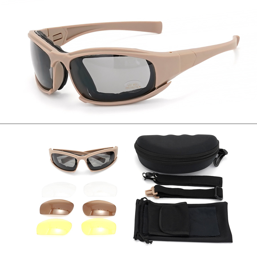 Gafas polarizadas a prueba de viento para motocicleta para hombre, Gafas de sol para motociclista, Gafas ahumadas, Bicicletas, todoterreno guapos: Negro