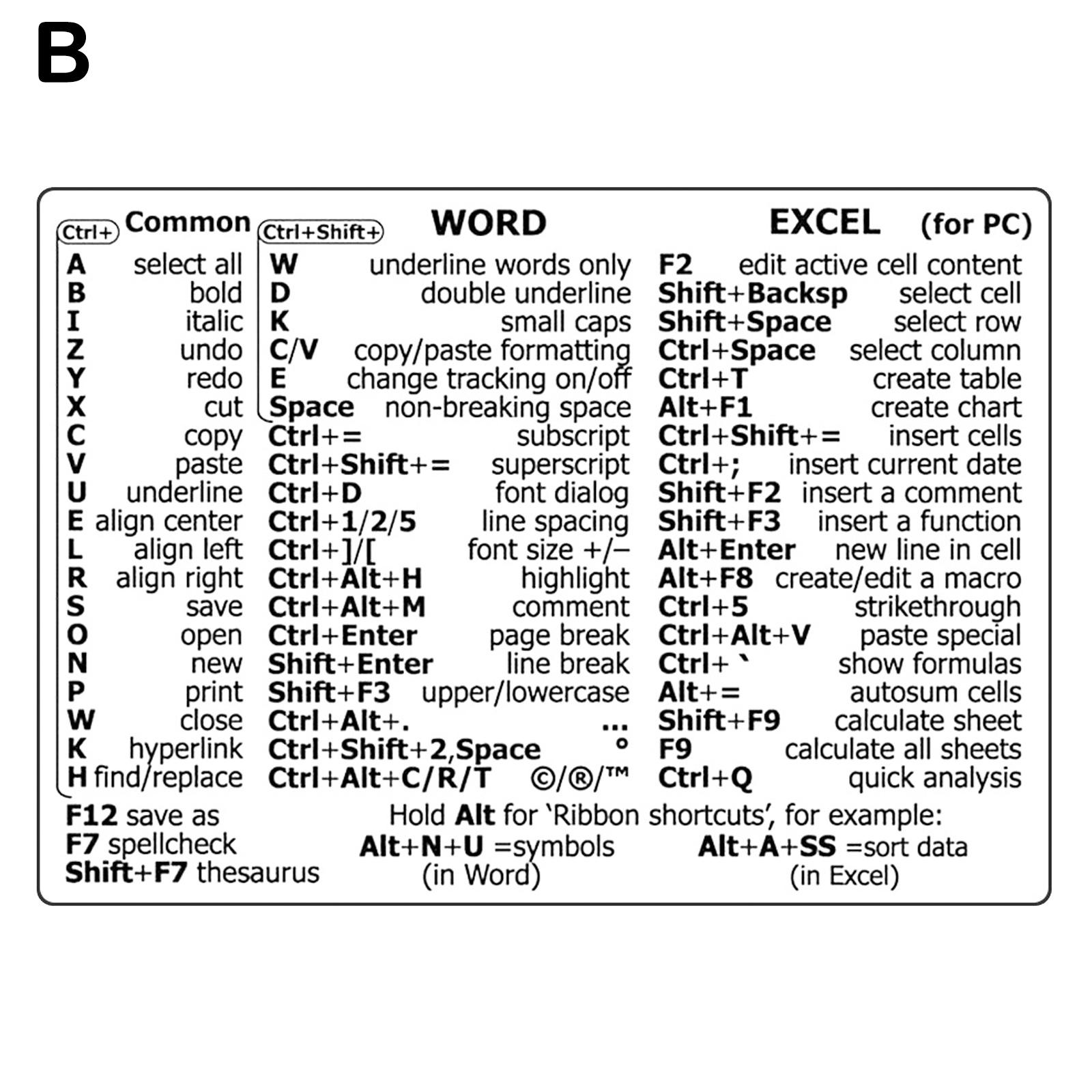 Autocollant de raccourci de clavier Hotkey pour PC Windows, adhésif de référence pour Apple MacPhotoshop Desktop pour Windows ou Word Excel: YELLOW
