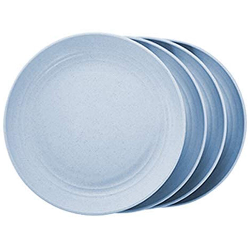 Lightweight Unbreakable Wheat Straw Plates: Blue