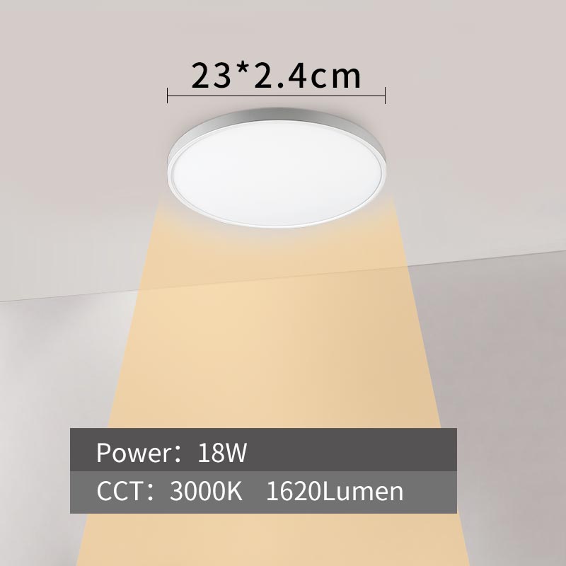 Moderne ledet taklampe 12w 18w 24w 32w 220v 5000k kjøkken soverom dårlig lamper ultratynn taklampe: 18w-3000k