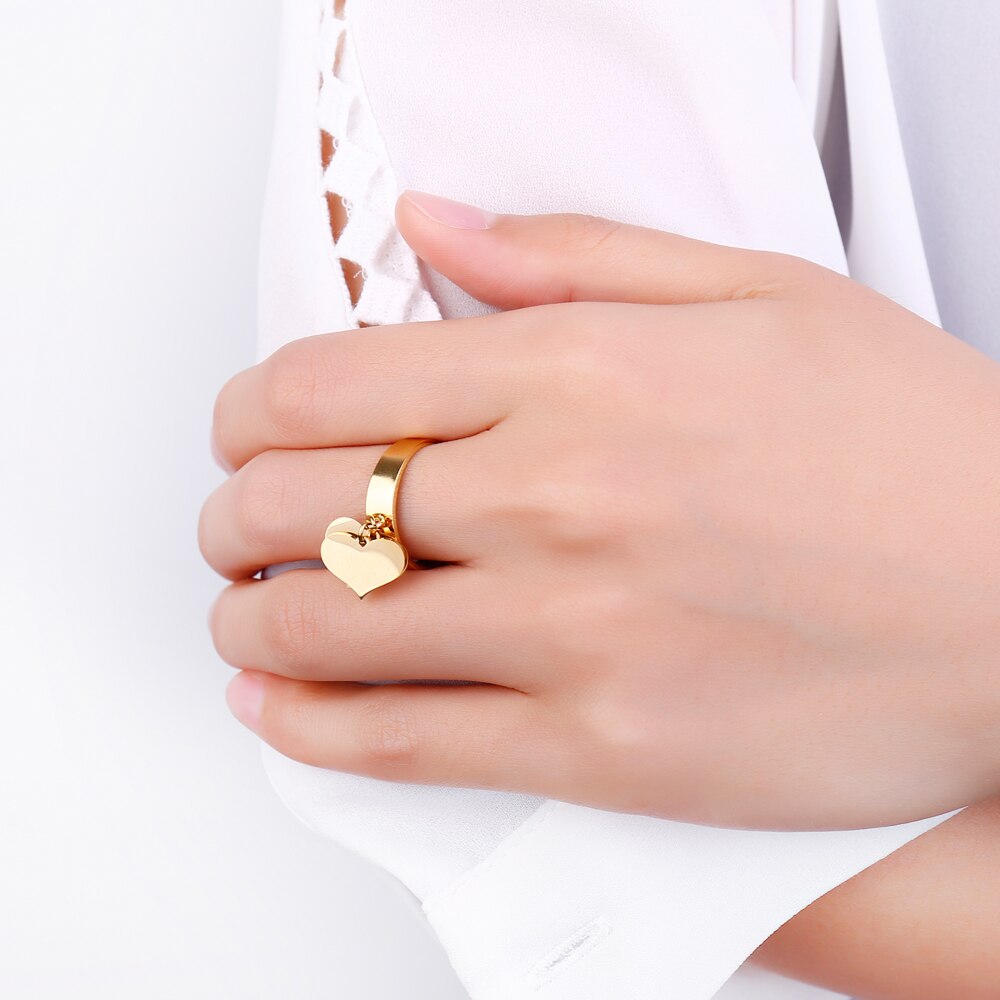 Nieuwkomers Dubbel Hart Liefde Rvs Ringen Goud Zilveren Bruiloft Engagement Charm Ringen Sieraden Party