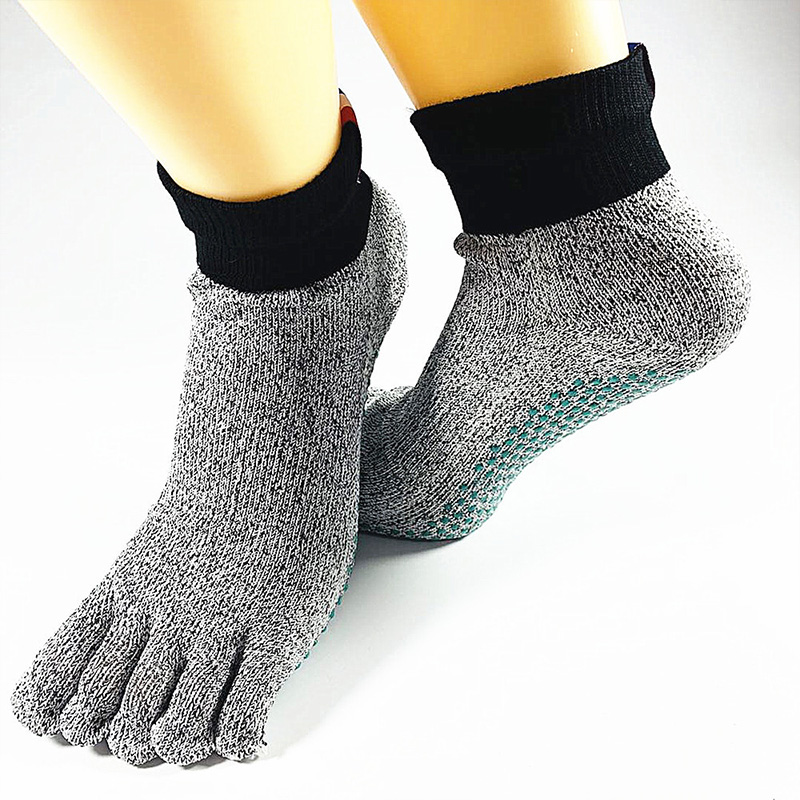 HPPE 5 Level Anti-cut Socks Outdoor Beach Wear-resistant Silicone High-strength Toe Socks Protection Anti-stab Five-finger Socks