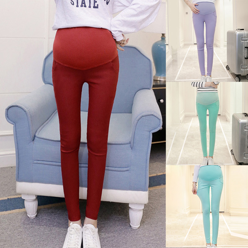Gravide kvinders over maven leggings stretch fødder blyant bukser