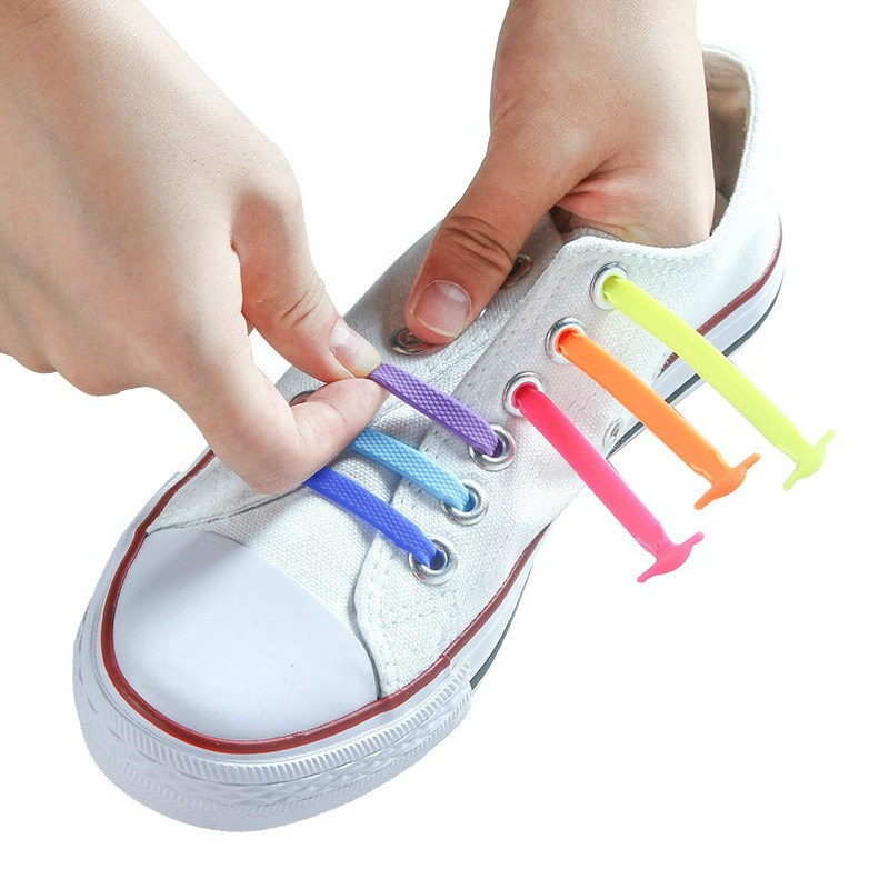 cordones elasticos zapatillas cordones zapatillas cordones elasticos cordones de calzado Cordones elásticos de silicona para zapatos para hombre y mujer, cordones especiales de goma, 13 colores, 16 unids/lote