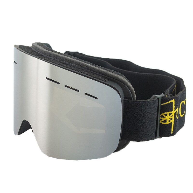 Óculos de esqui, óculos anti-neblina para homens e mulheres, lente dupla, antiparra, snowboard, ski, adulto: SILVER