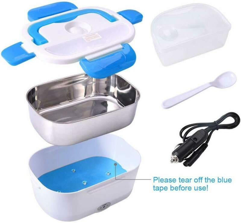 12V Portable Electric Auto Car Heated Lunch Box Vehicle Heating Boxes Food Rice Container Warmer Stainless Steel Lunch Box