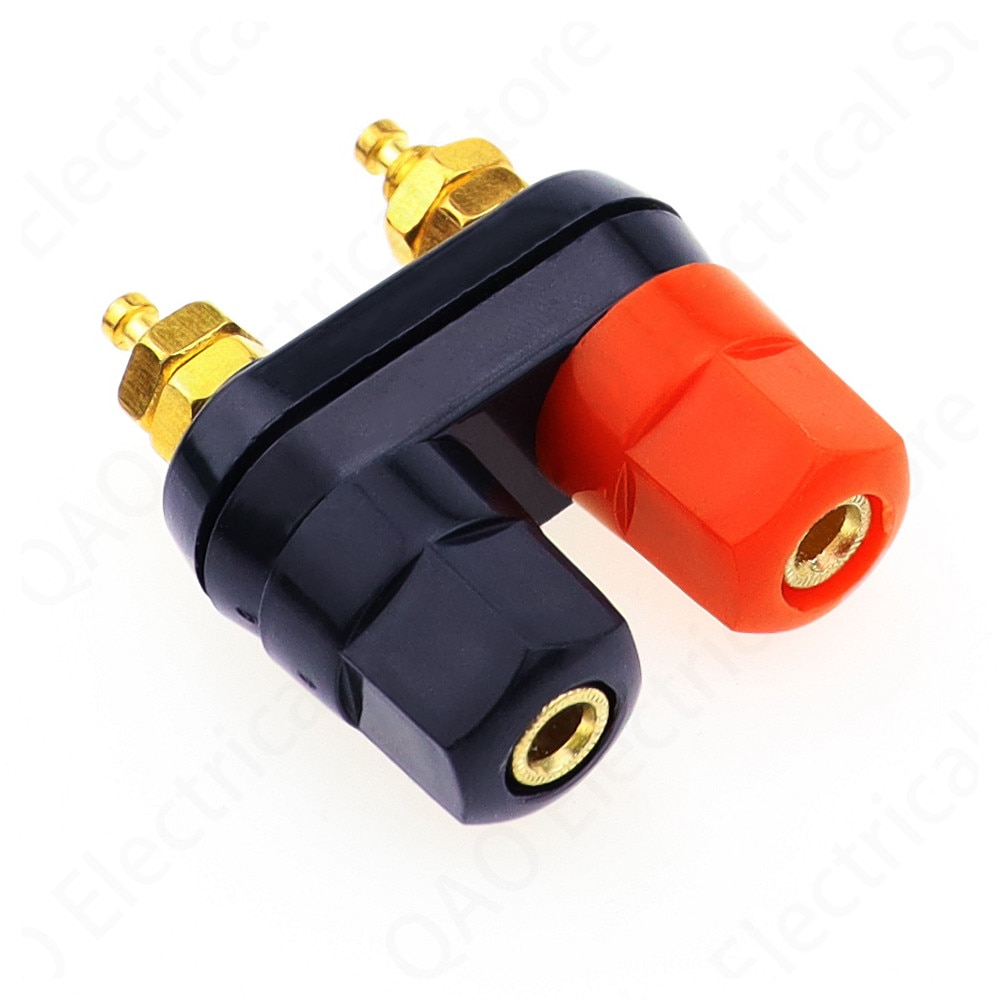 Banaanstekkers Paar Terminals Rood Zwart Connector Versterker Terminal Binding Post Banana Speaker Plug Jack